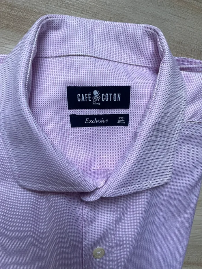 Chemise café coton 40 - photo numéro 2
