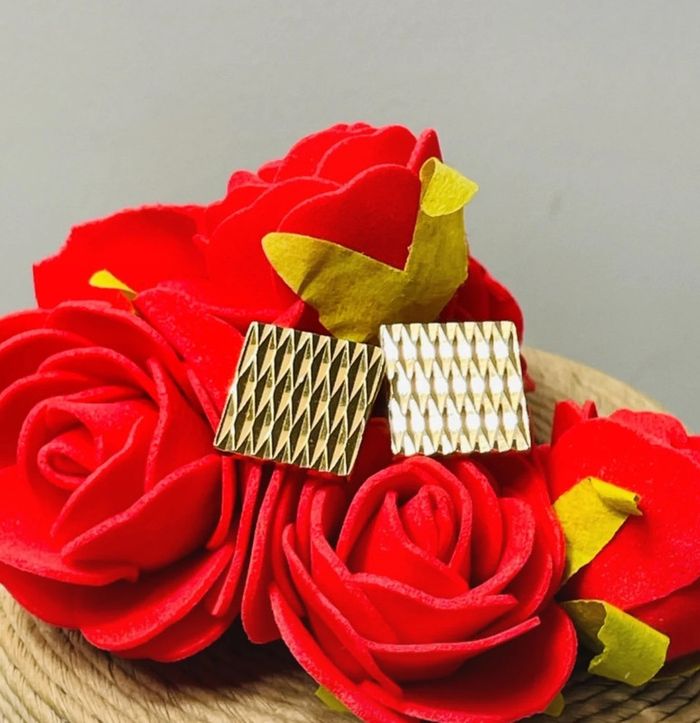 🔥 Paire Boutons de manchettes chic. Plaqué or. - photo numéro 7