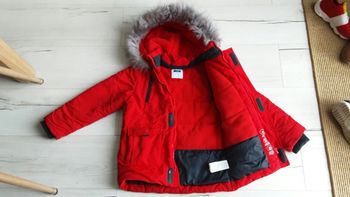 Vêtement garçon anorak manteau hiver rouge à capuche Okaidi 6 ans
