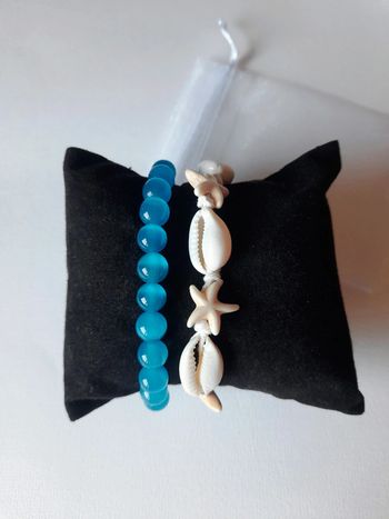 Duo bracelet verre et coquillages