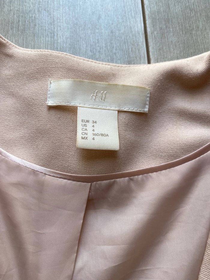Veste blazer hm 34 rose pale - photo numéro 3