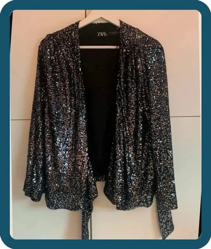 Blouse sequins cache-coeur Zara T/34 - photo numéro 10