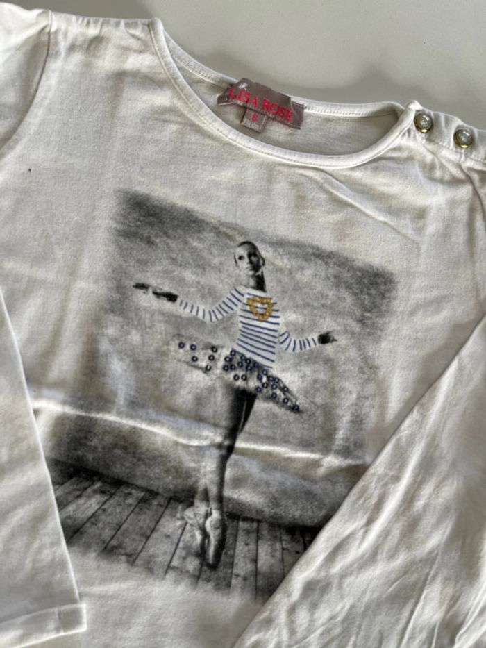 Tee shirt fille 6 ans Lisa rose - photo numéro 2