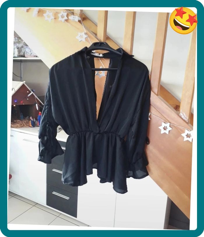 Blouse/Chemisier noire d'été🌿💞 - photo numéro 2