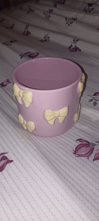 Magnifique pot de fleur mignon noeud kawaii rose