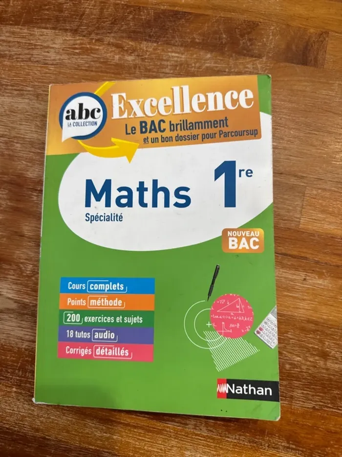 Livre maths, première spécialité 2023,