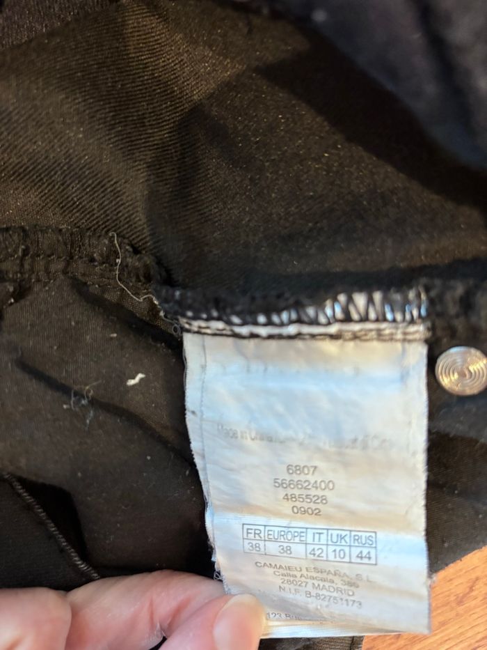 Jeans slim noir enduit Camaïeu taille 38