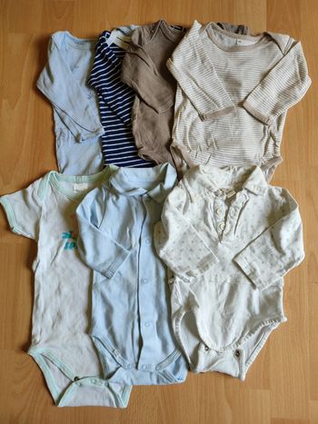 Lot de 7 bodies manches longues en 6M