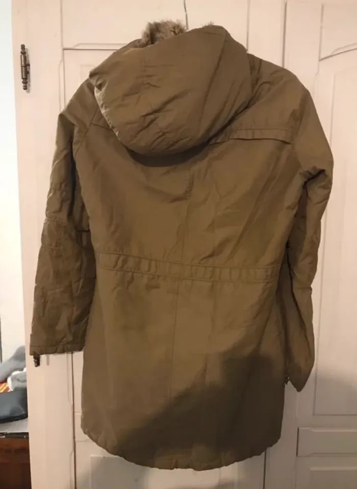 Parka unisexe trois-quarts bonobo jeans a capuche kaki taille L - photo numéro 3