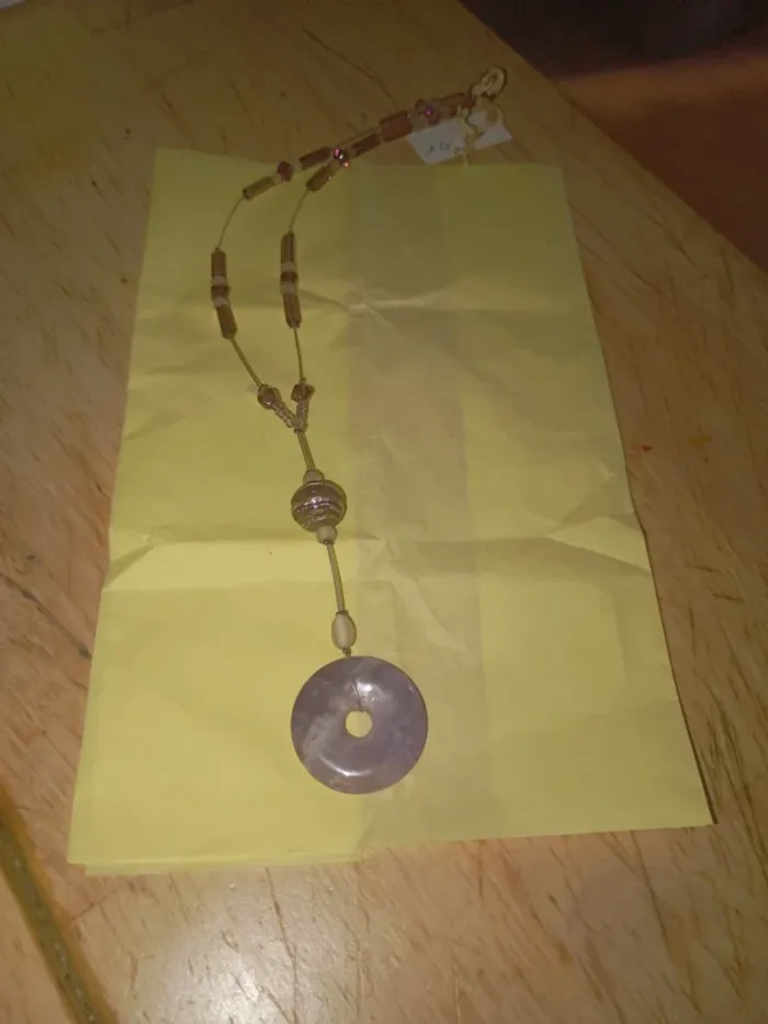 Collier améthyste metal - photo numéro 2