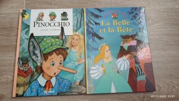 Lot 2 livres Pinocchio et la Belle et la bête