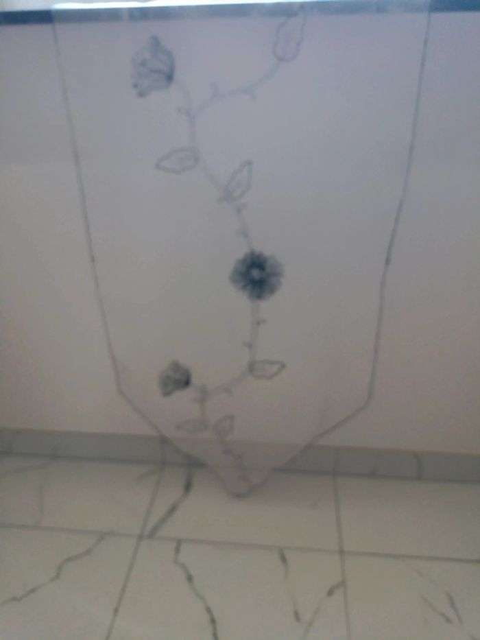 Paire de voilage blanc brodé