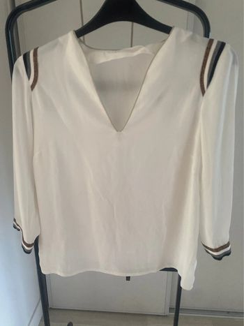 Haut blanc Promod manches 3/4