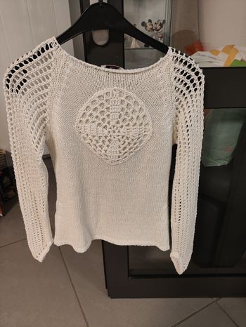 Haut blanc Pause Café manches longues – Taille 38/40