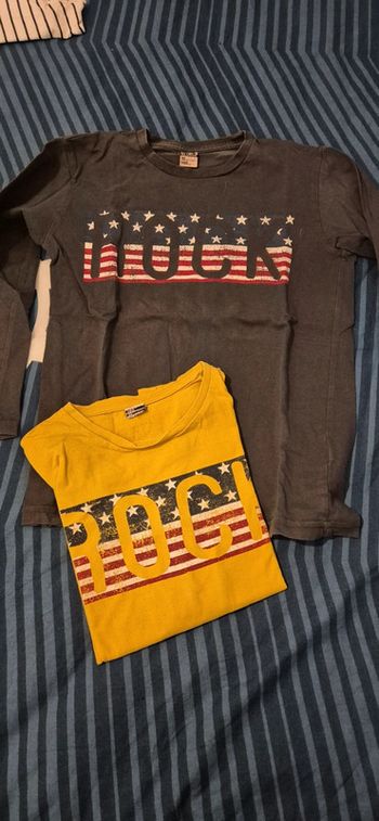 Tricots manche longue jaune et gris