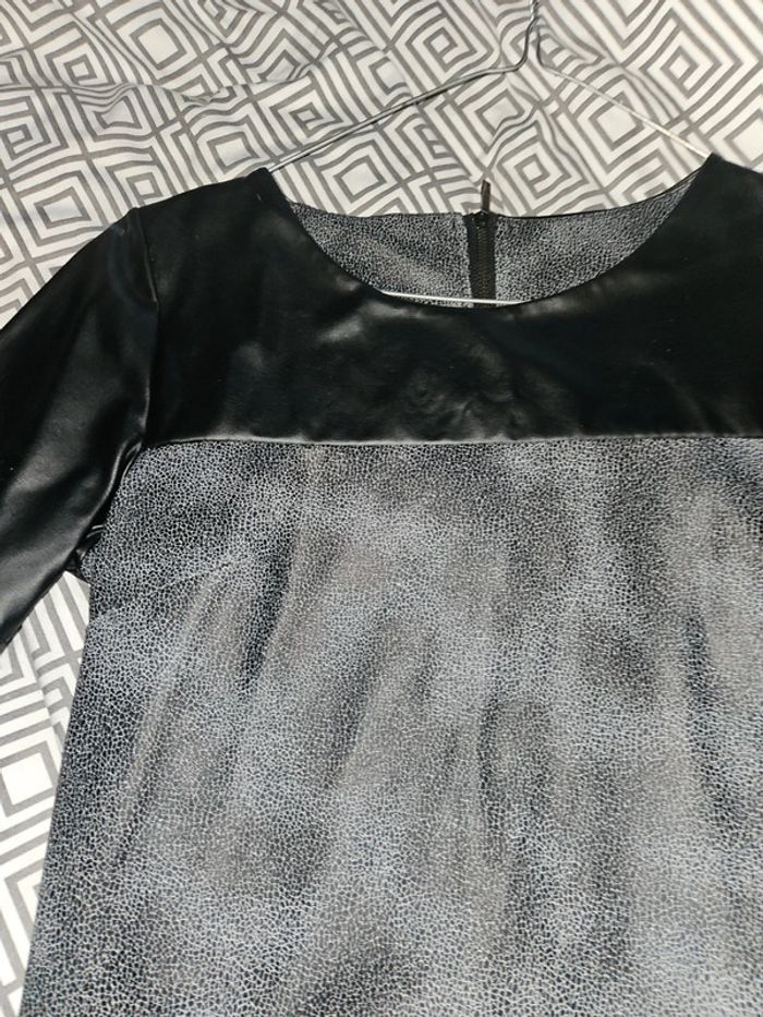 Robe soirée effet cuir serpent noir - photo numéro 2