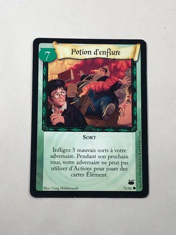 Potion d'enflure carte Harry potter
