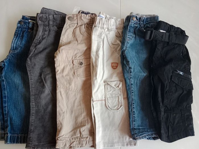Lot de 6 pantalons et jeans garçon taille 18/24 mois - photo numéro 2