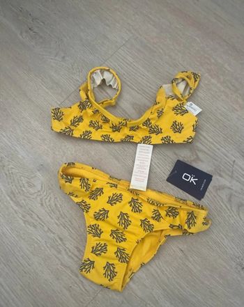 Maillot de bain bikini, Okaïdi, motif corail, taille 3 ans, neuf