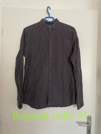 Chemise à manches longues noir à pois multicolore coupe slim Kaporal taille M