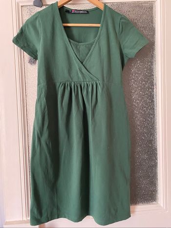 Robe grossesse en coton vert BPC