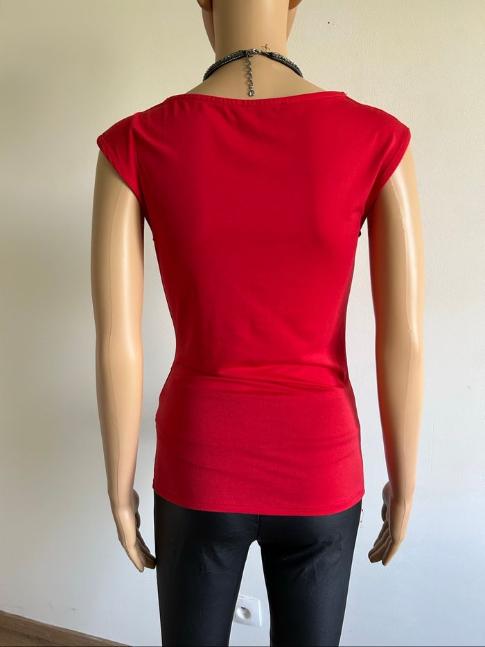 Blouse rouge sans manches Morgan taille XS jamais portée - photo numéro 5