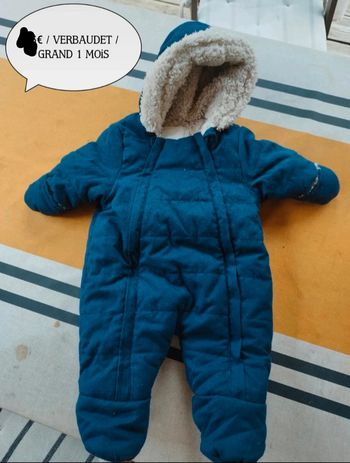 Combinaison combipilote hiver bébé 1 mois