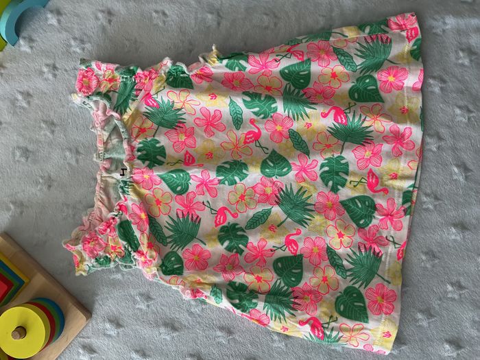 teeshirt débardeur blanc fleuri la halle 18 mois - photo numéro 4