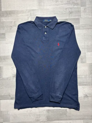 Polo manches longues Ralph Lauren - Bleu marine - Taille M
