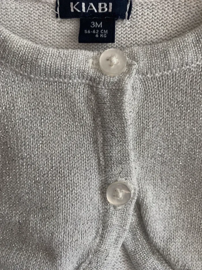 Gilet courts kiabi gris fil métallique - photo numéro 2