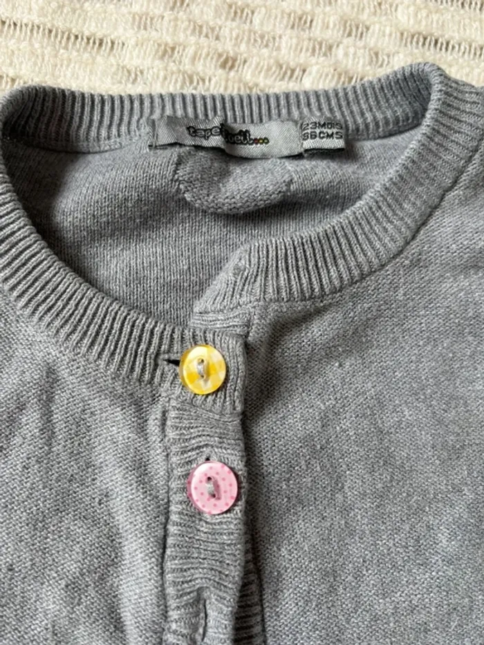 Cardigan fille gris 23 mois - photo numéro 2