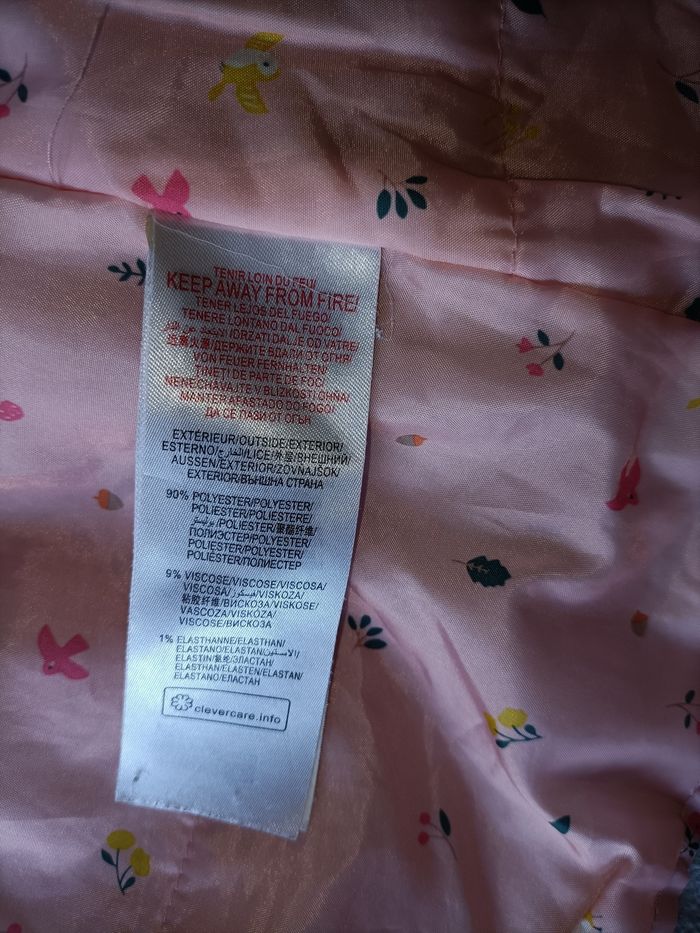 Manteau gris clair fille Sergent Major 8 ans hiver bon état - photo numéro 8