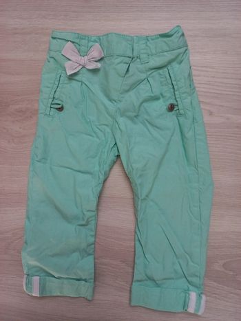 Pantalon vert d'eau 12 mois fille Gémo