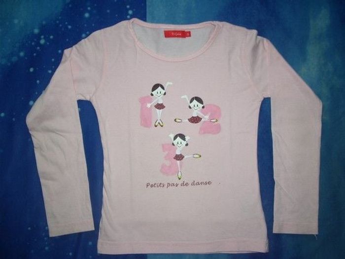 Maillot rose manches longues "danseuses"