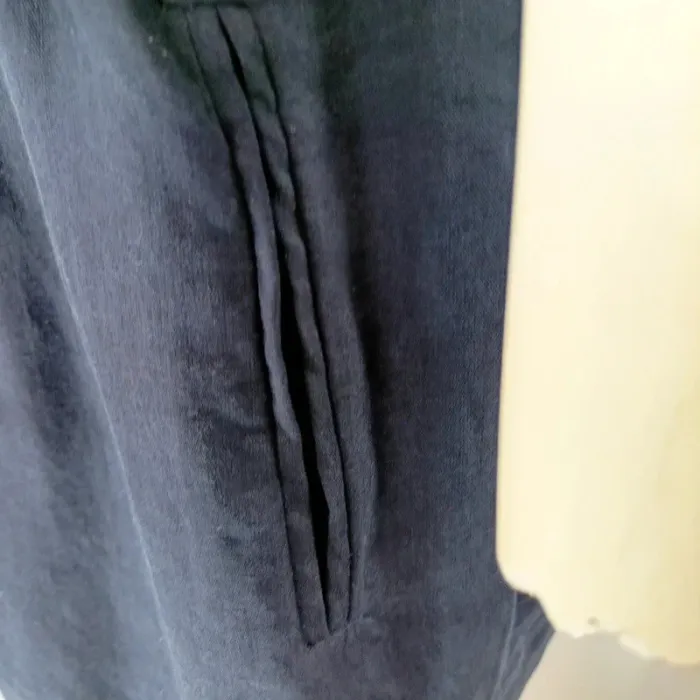 Combishort Maje bleu marine drapé à volants – taille 38 fluide - photo numéro 7