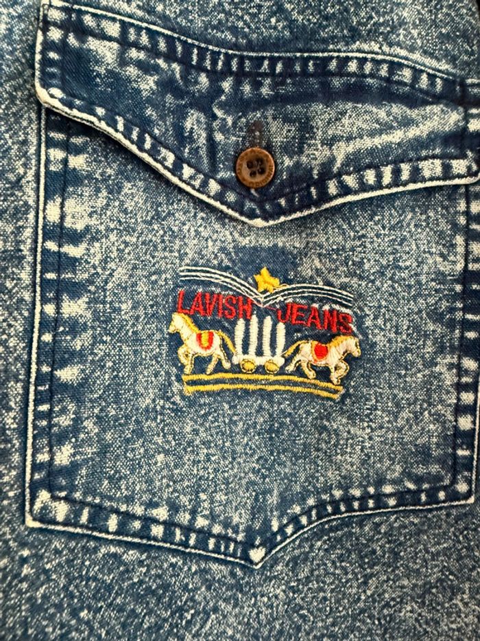 Chemise en jean denim délavé unisexe Maxyo fashion vintage taille M top état - photo numéro 3
