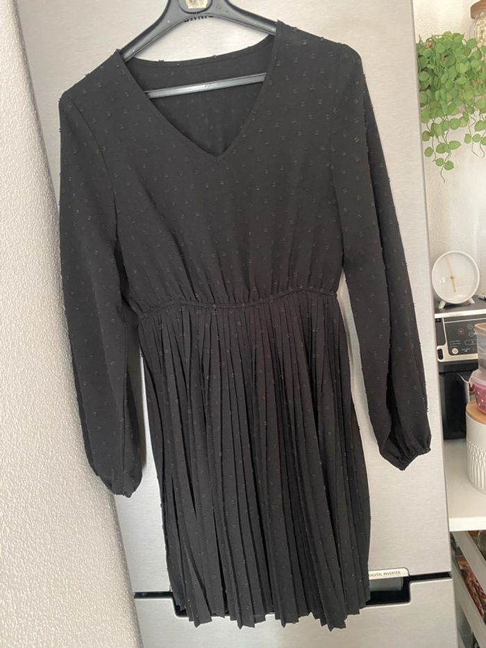 Robe femme noir plissée 38