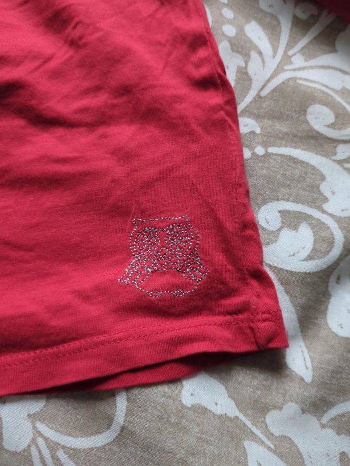 T-shirt manches longues rouge kimbaloo 18 mois col original hibou - photo numéro 4