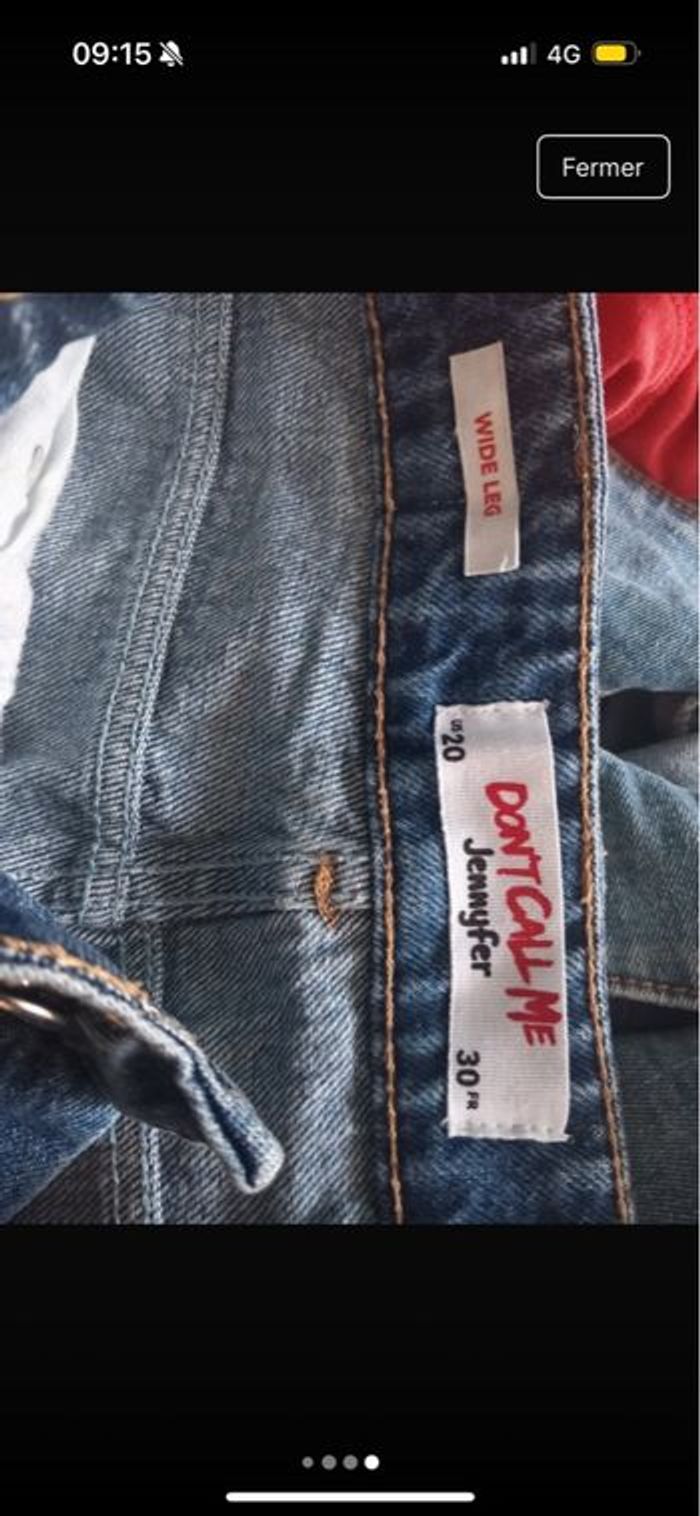 jeans wide leg bleu femme - photo numéro 4