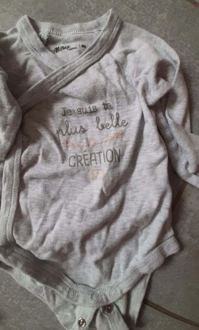 2 bodies fille ml gémo 9mois - photo numéro 3