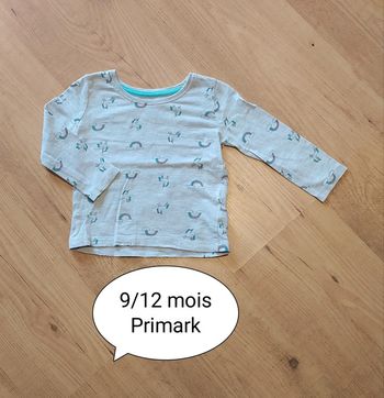 T-shirt manches longues 9/12 mois licorne