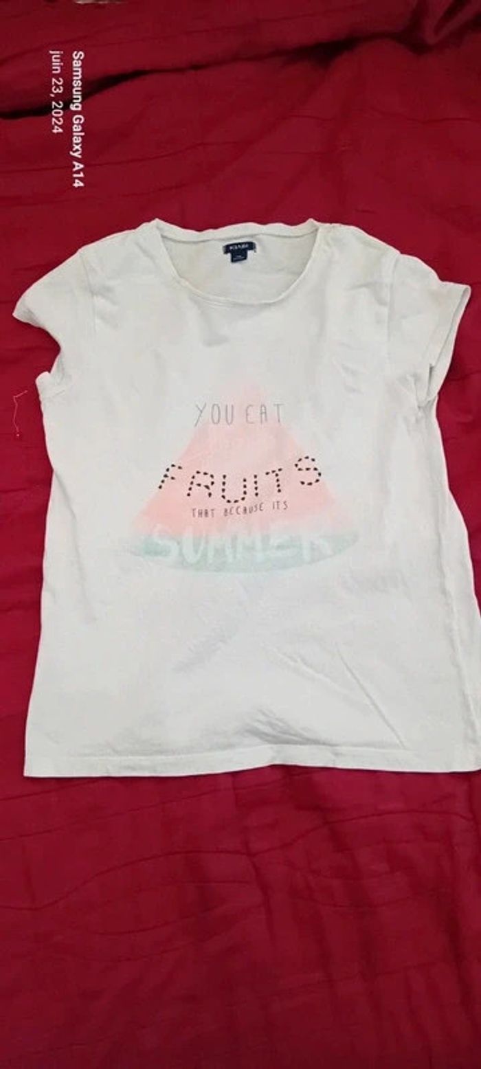 Tee-shirt été thème pastèque fille 10 ans kiabi