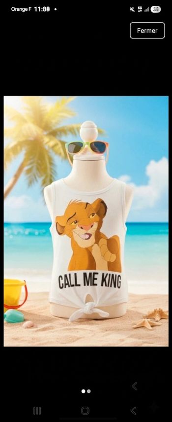 Joli debardeur simba xs