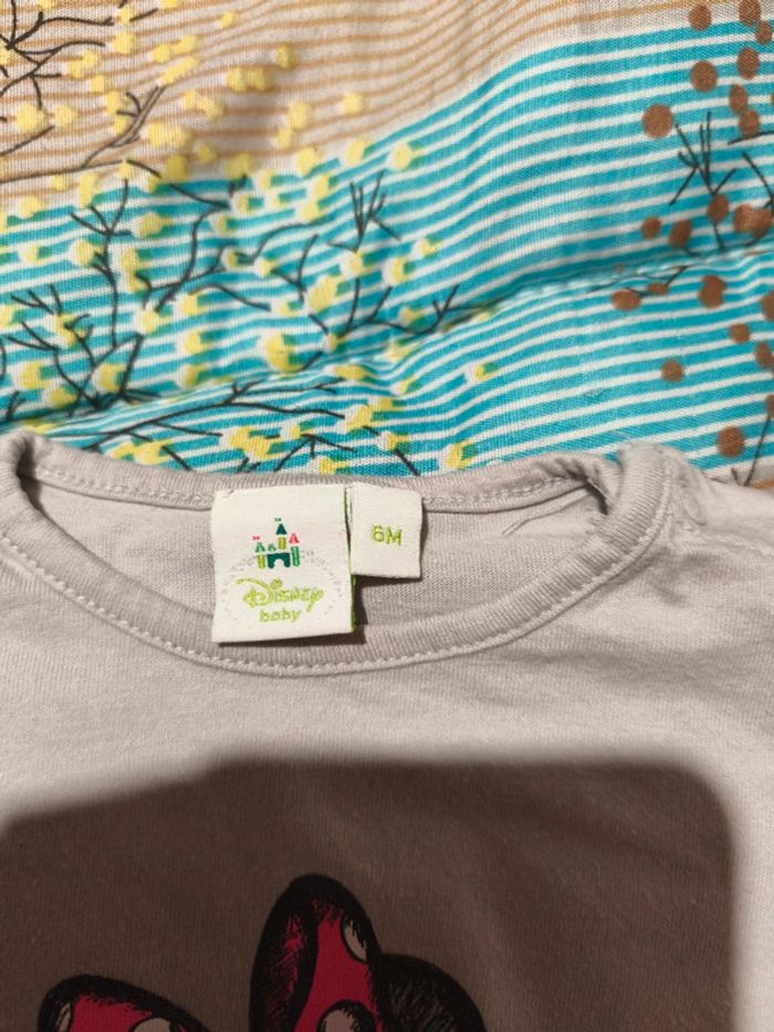 Lot de 2 tee shirt Disney Minnie 6 mois - photo numéro 3