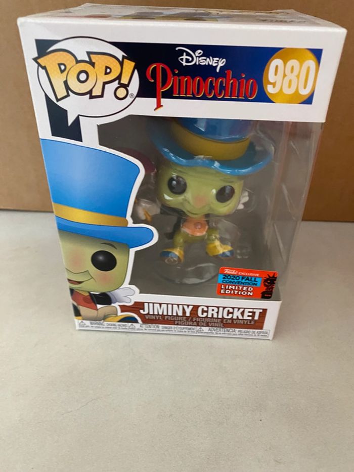 Figurine disney funko pop 980 cricket jiminy