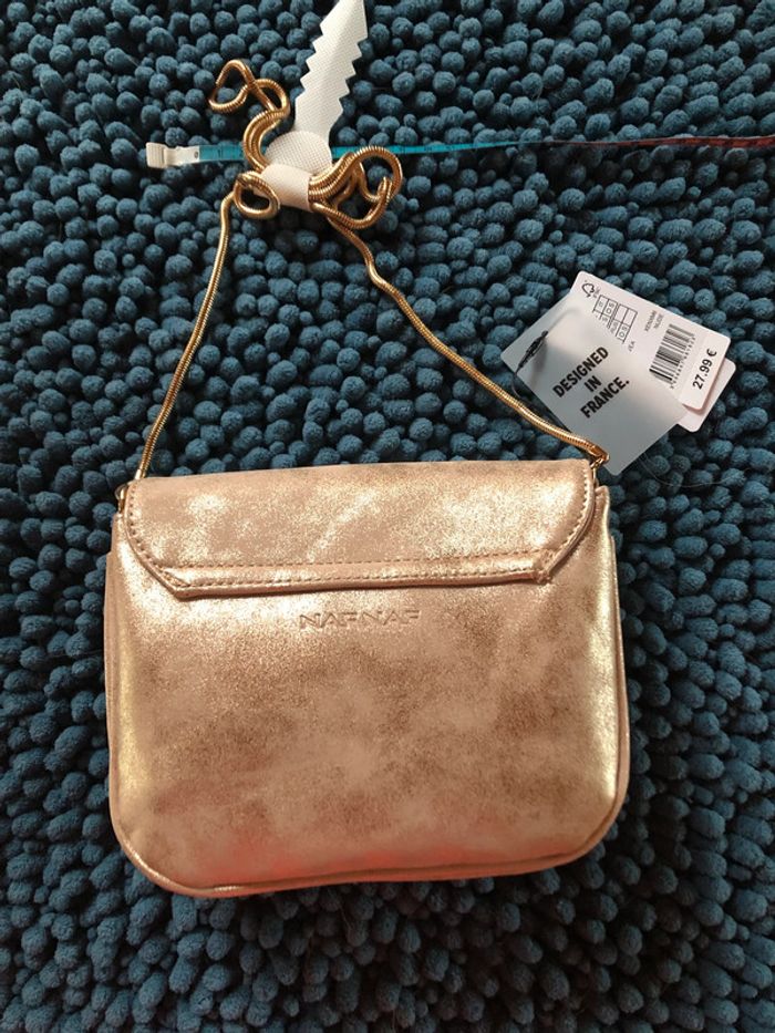 Petit sac bandoulière doré rose naf naf - ne u f - photo numéro 2