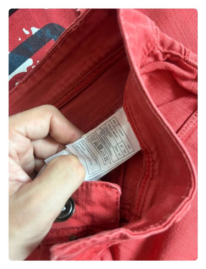 Jeans Celio rouge straight fit taille 38 C15 - photo numéro 8