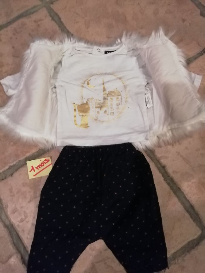 Ensemble t-shirt + boléro + pantalon fille - photo numéro 2