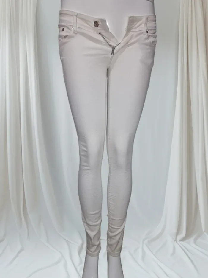 Jeans Super skinny blanc, H&M, taille basse - photo numéro 3