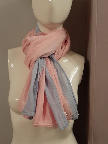 Foulard chèche Okaidi rose et bleu